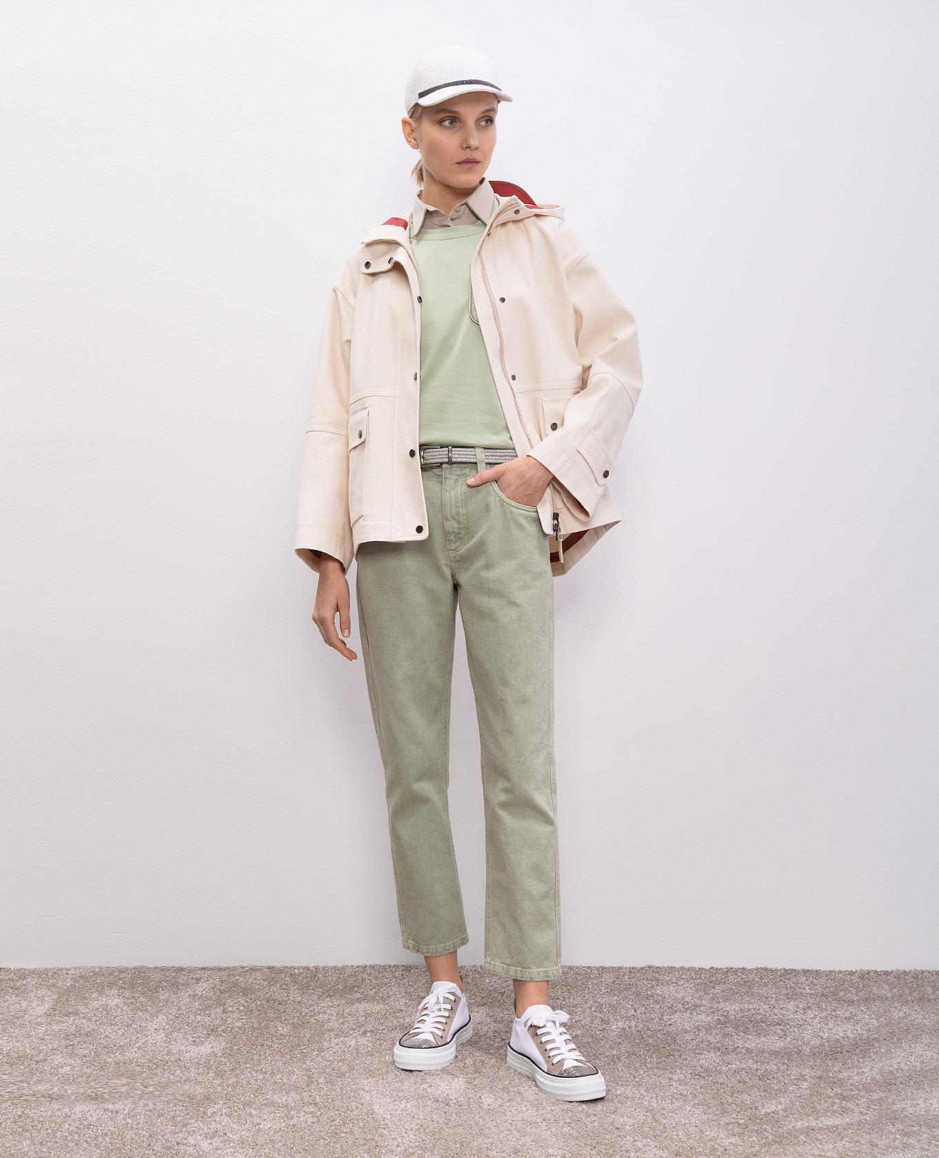 Beige top with monil chain Brunello Cucinelli 2
