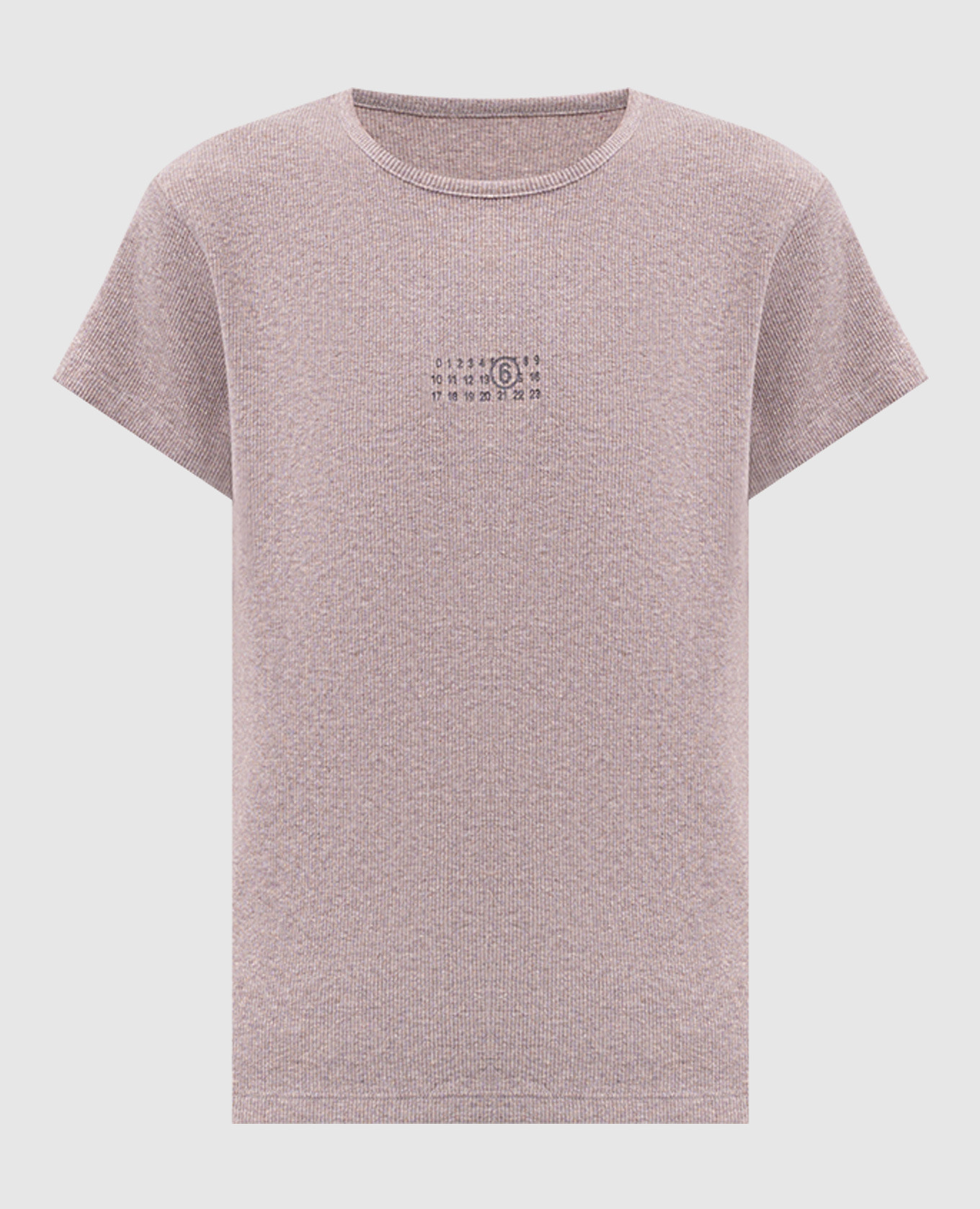 Beige ribbed wool T-shirt with print Maison Margiela MM6