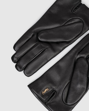 Saint Laurent Black leather gloves 8233053YO68w