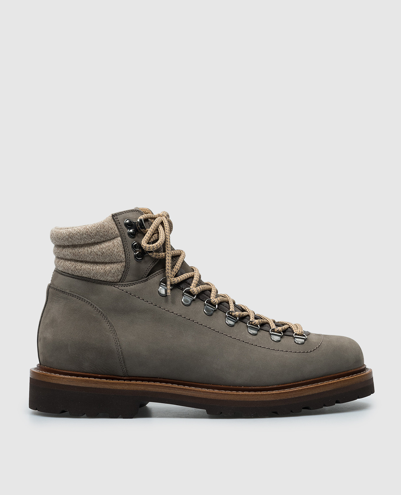 

Mountain gray nubuck boots with embossed logo Brunello Cucinelli, Grey