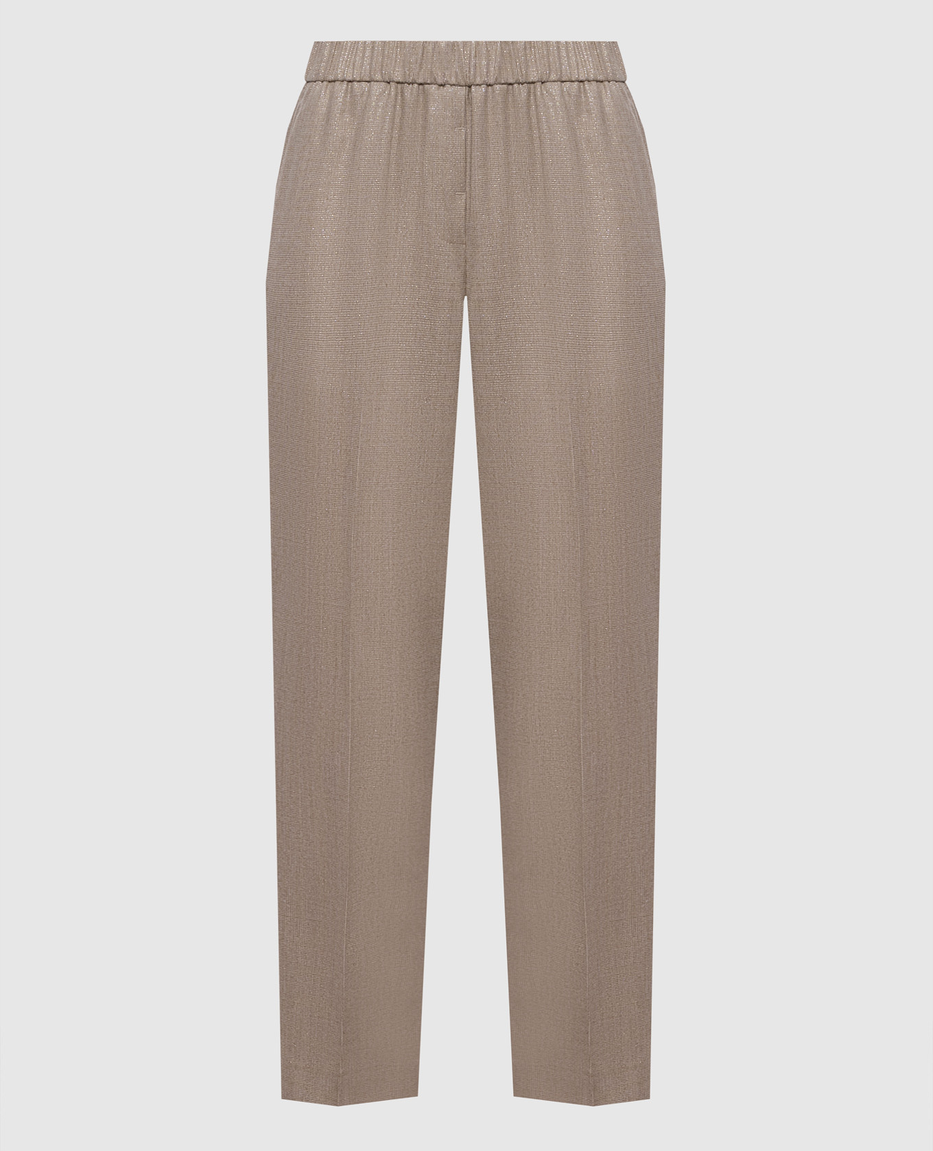 Beige wool pants with lurex Peserico