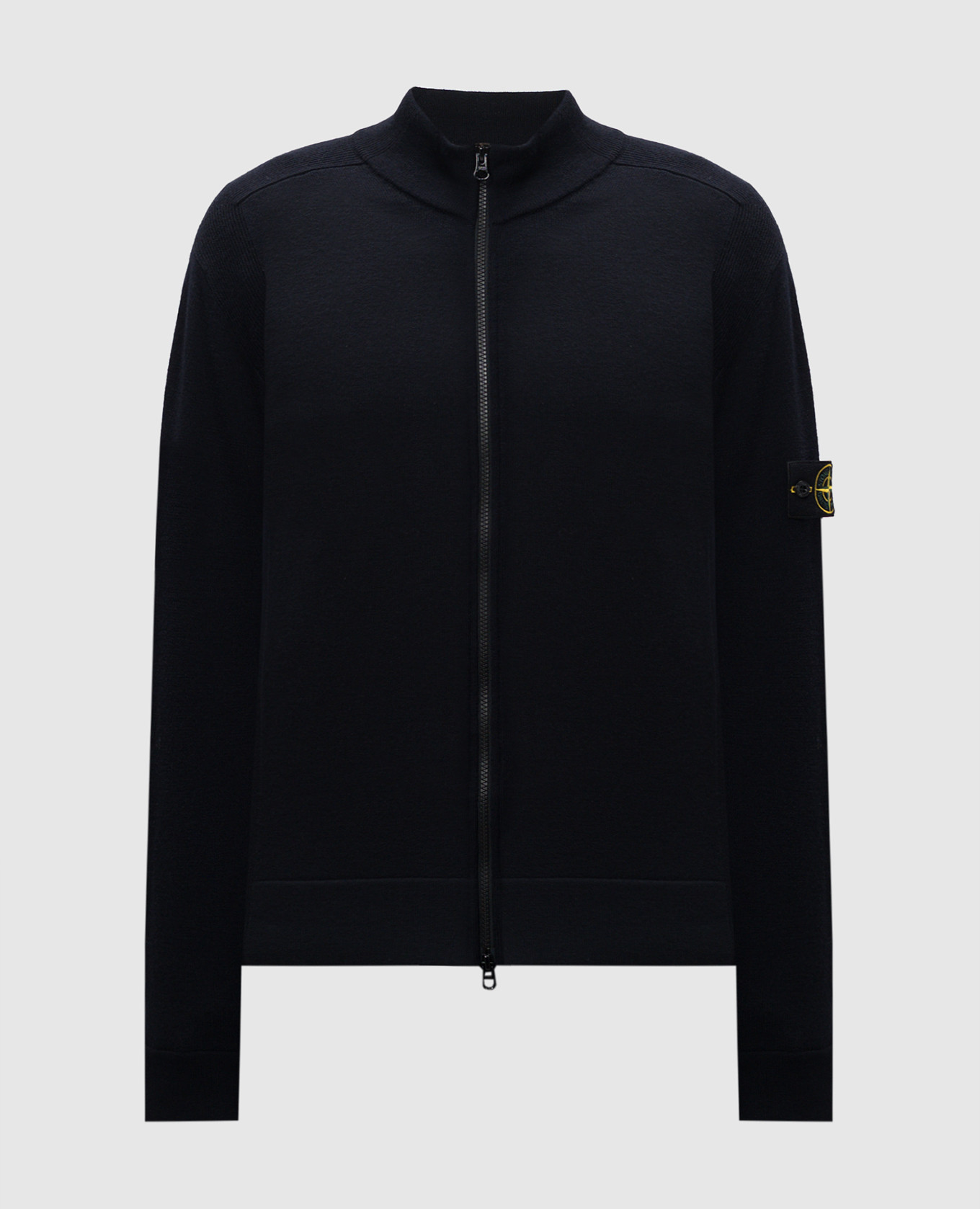 

Blue wool cardigan with logo Stone Island
