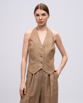 Max Mara Beige SAURO linen vest SAURO