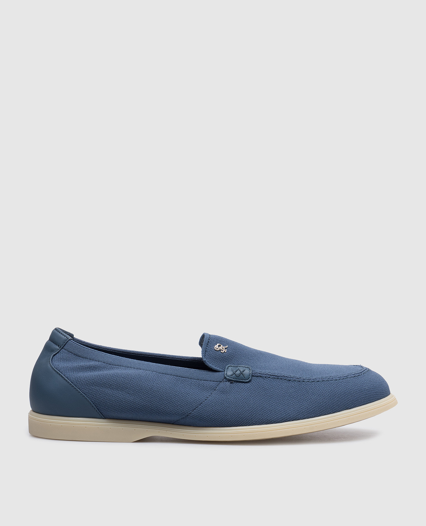

Blue slippers with leather inserts Stefano Ricci, Light blue