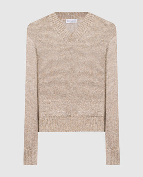 Brunello Cucinelli Beige pullover with lurex MLE727602