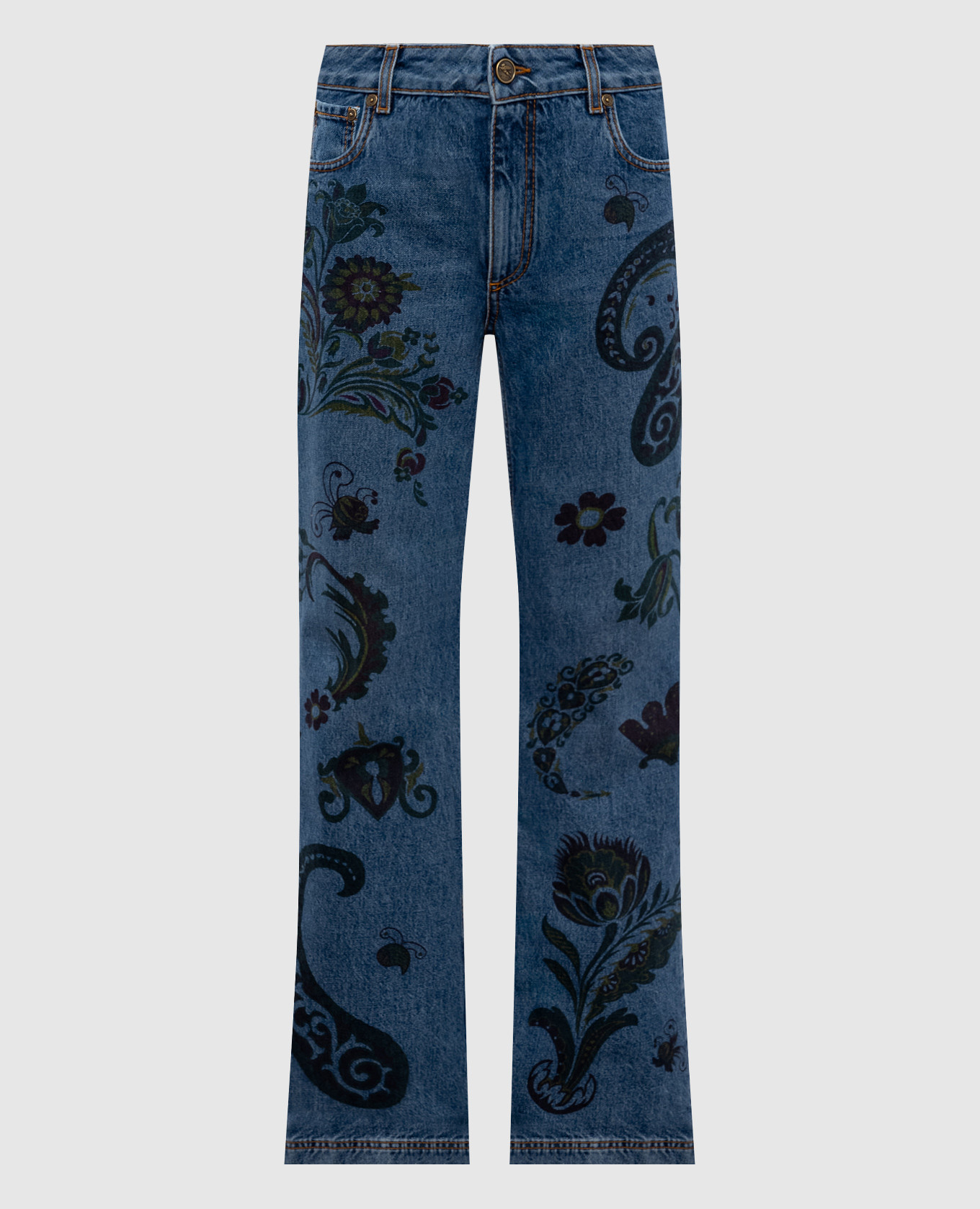 

Blue flared jeans with print Etro