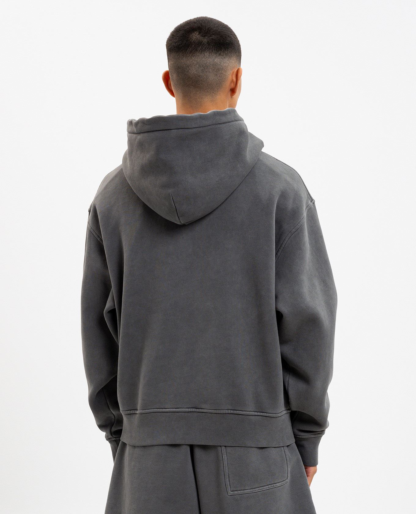 

Grey insulated hoodie with logo print Palm Angels, Black