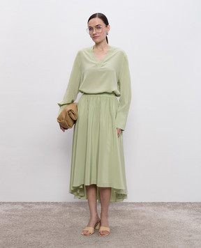 JOSEPH Violet green silk midi skirt JF009072
