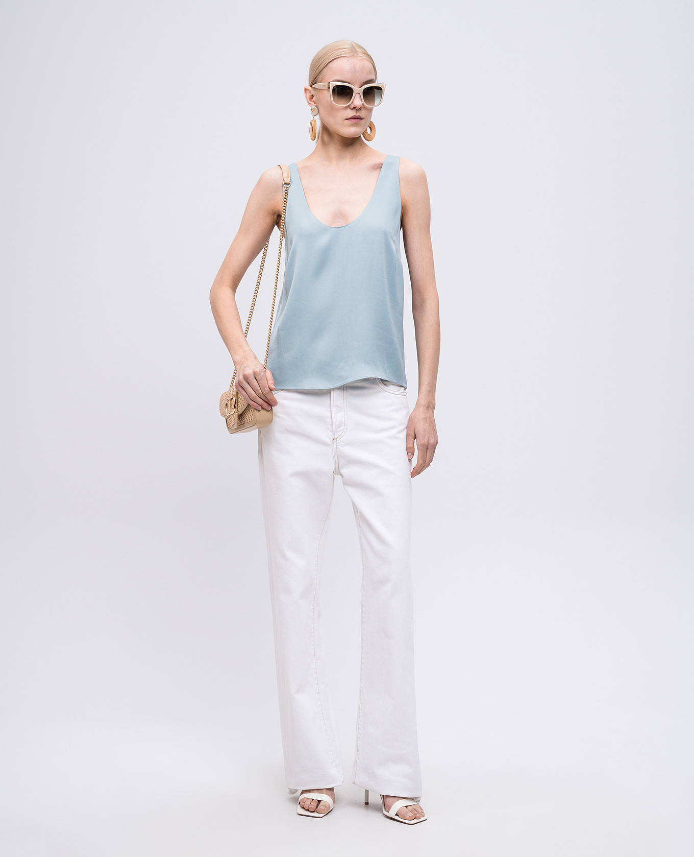 

Blue top with logo Twinset, Light blue