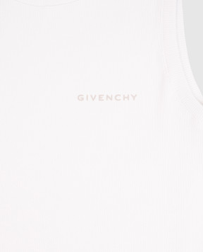 Givenchy Children's white ribbed top with logo H3072412