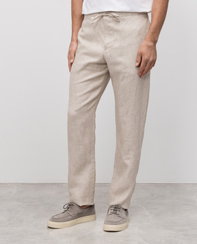 Canali Beige linen pants AE04999U7003