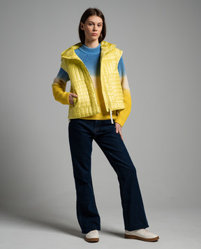 Woolrich Yellow quilted vest with a hood CFWWOU0974FRUT3664