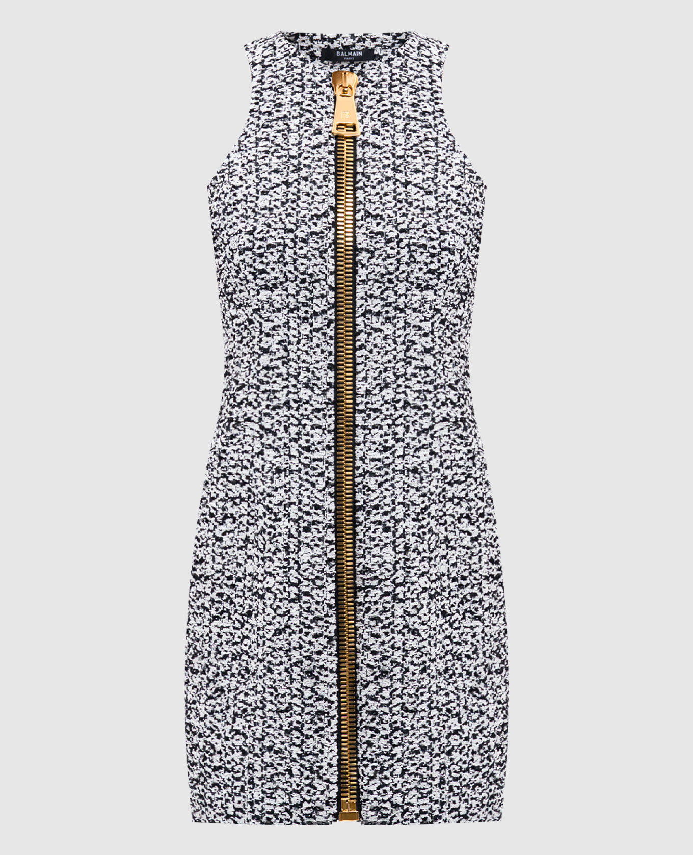 White tweed mini dress Balmain