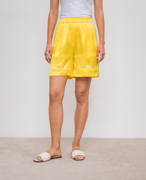 Dolce&Gabbana Yellow silk shorts FTC42TFU1NU