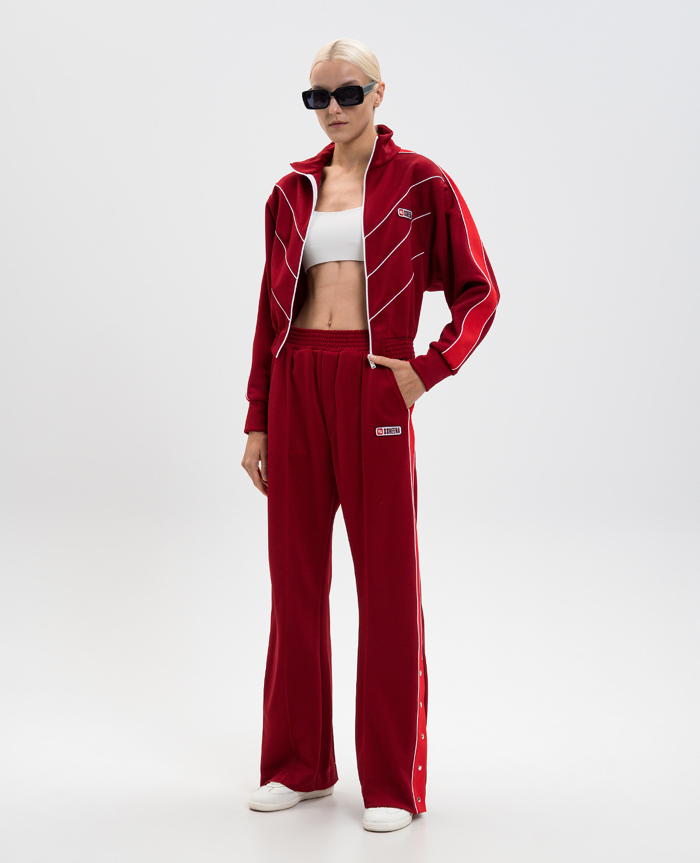 

PUPA burgundy sweatpants with logo patch SSHEENA