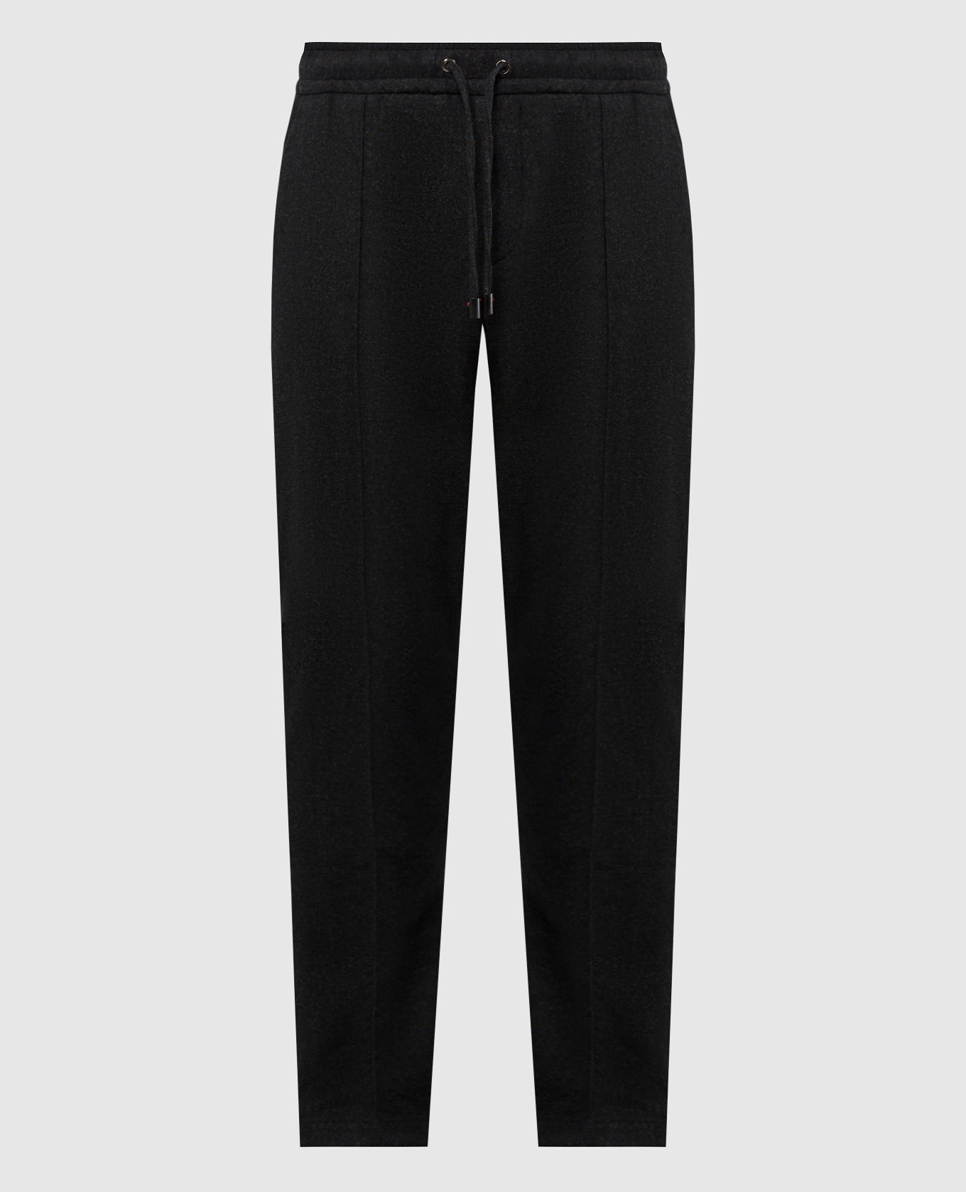 

Black wool and cashmere trousers with logo embroidery ISAIA