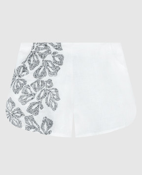 Ermanno Scervino White linen shorts with embroidery D444P306EJH