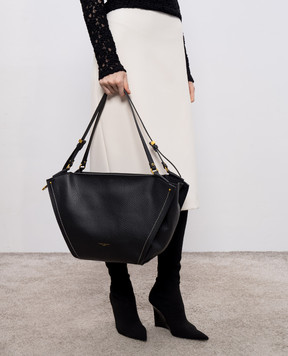 Gianni Chiarini Bloom black leather tote bag BS11797RNGDBLTU