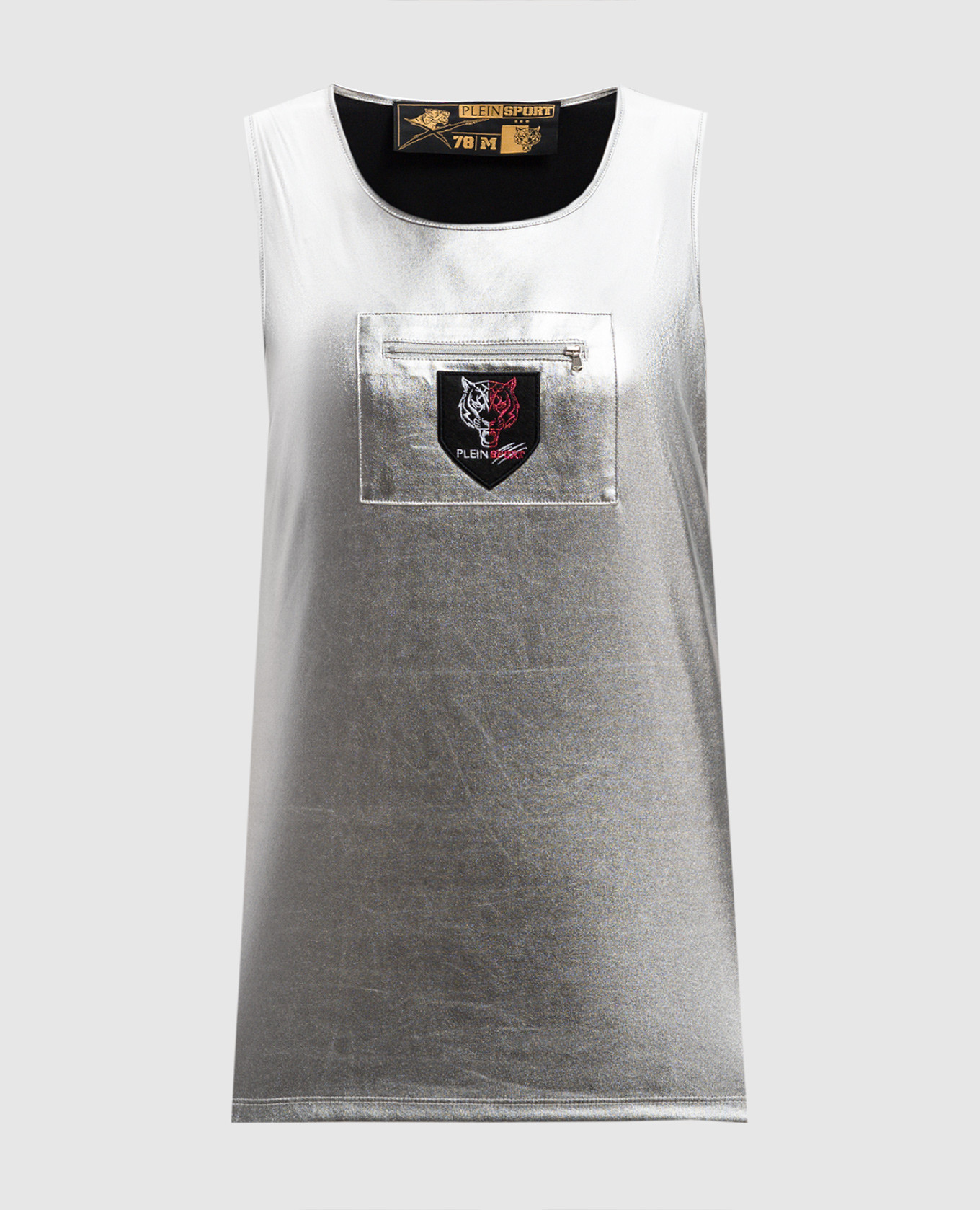 

Silver top with branded patch Plein Sport