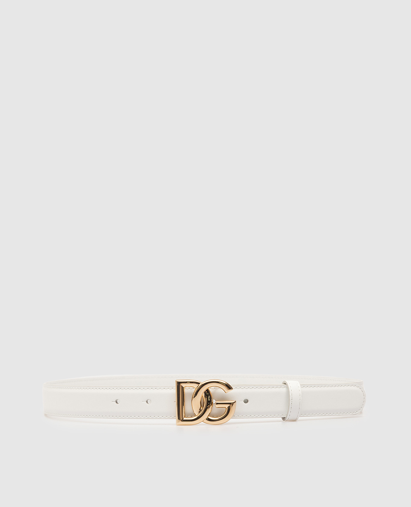 

White leather strap with metal DG logo Dolce&Gabbana, Белый