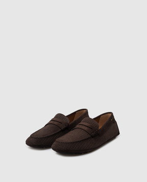 Bally Kolton logo moccasins in brown suede MSD02NSU035