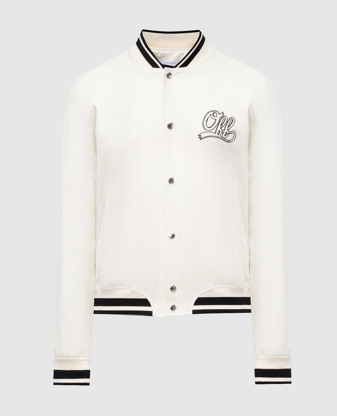 

White linen bomber jacket with logo embroidery Off-White