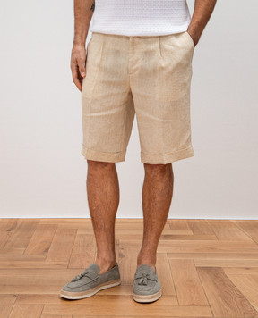 Peserico Beige linen shorts R54191N02607