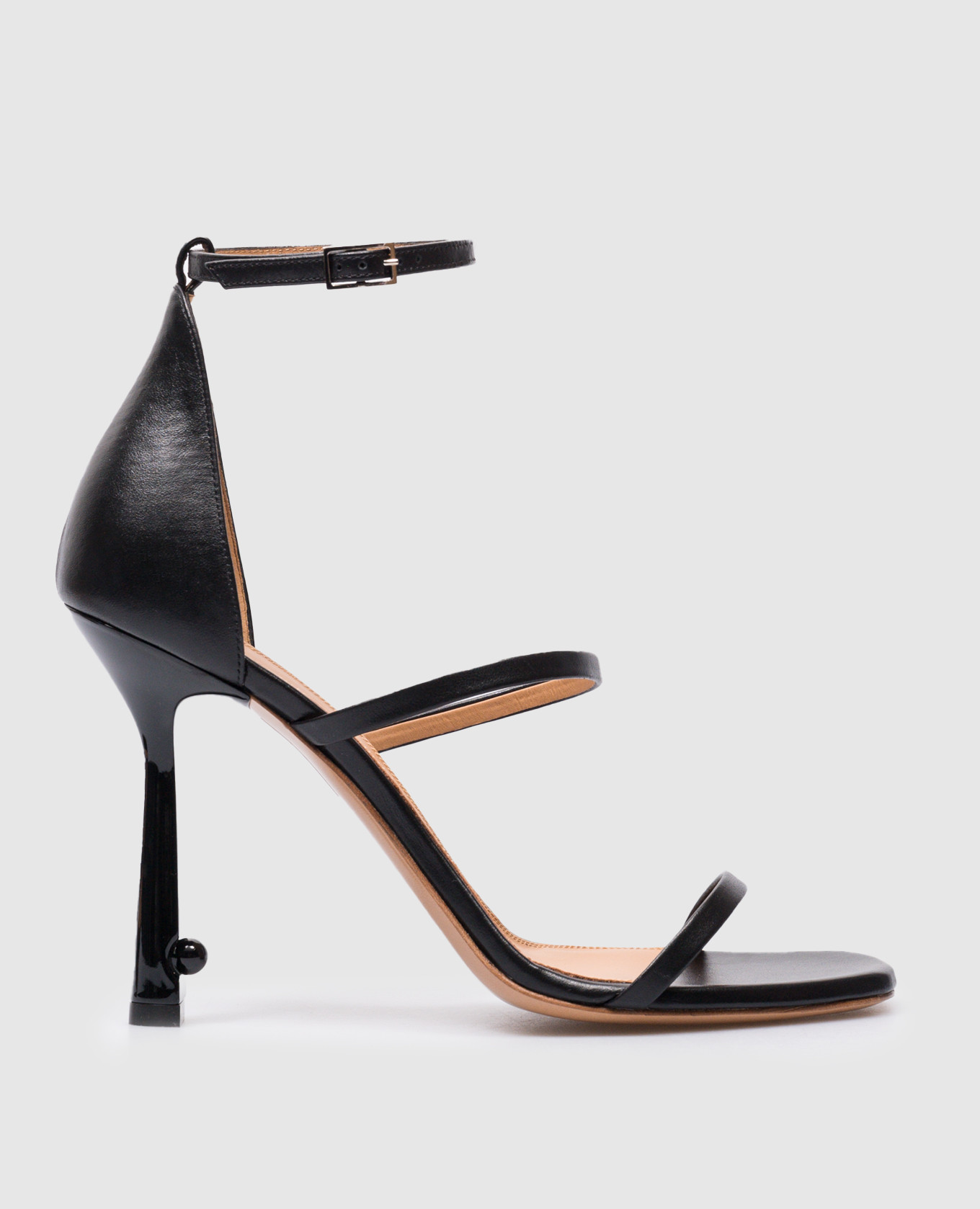 

Lollipop Black Leather Sandals Off-White
