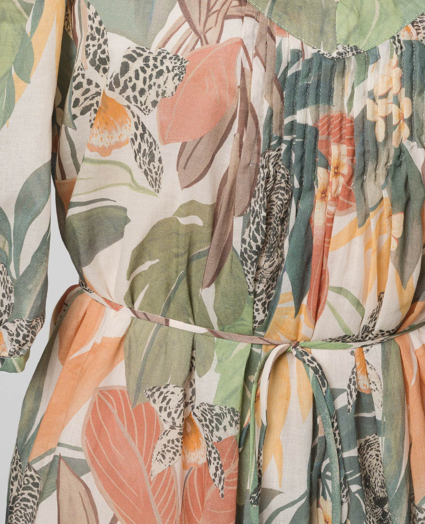 Green dress with a frill in a print Twinset 5