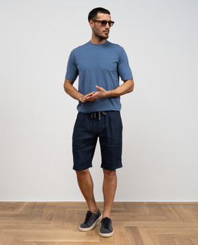 Cashmere&Whiskey Blue linen T-shirt TS6452360706F