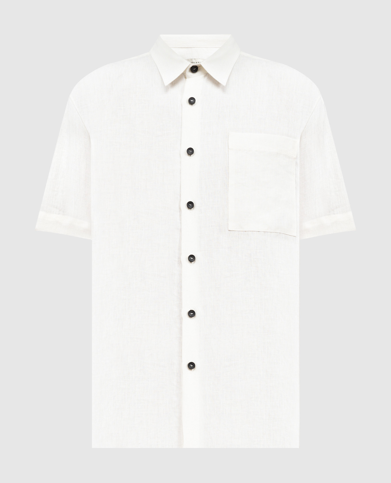 White linen shirt with short sleeves Cashmere&Whiskey