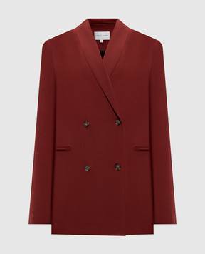 Lou Lou Studio Burgundy double-breasted jacket SANCIA made of wool SANCIA