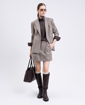 Brunello Cucinelli Checked wool midi skirt MP523G3896