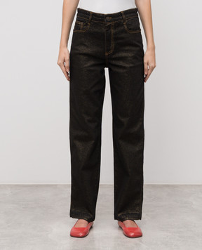 Momoni Keats black jeans with lurex 252MMOPA048252MO13A
