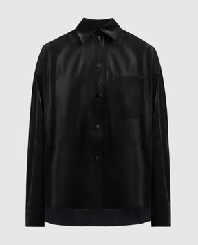 AERON Black satin blouse MAGNOLIA MAGNOLIA
