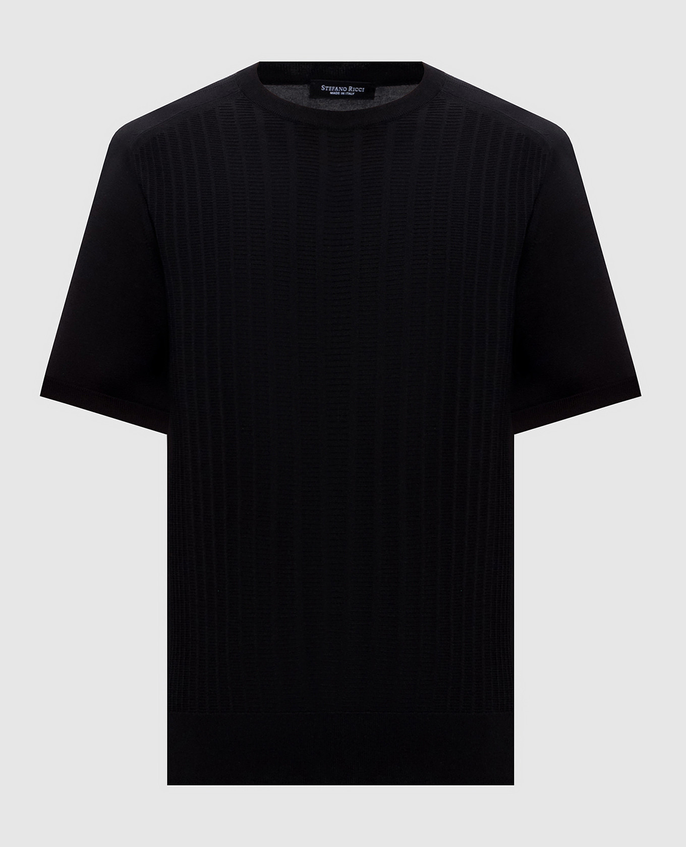 

Black silk t-shirt with monogram logo Stefano Ricci