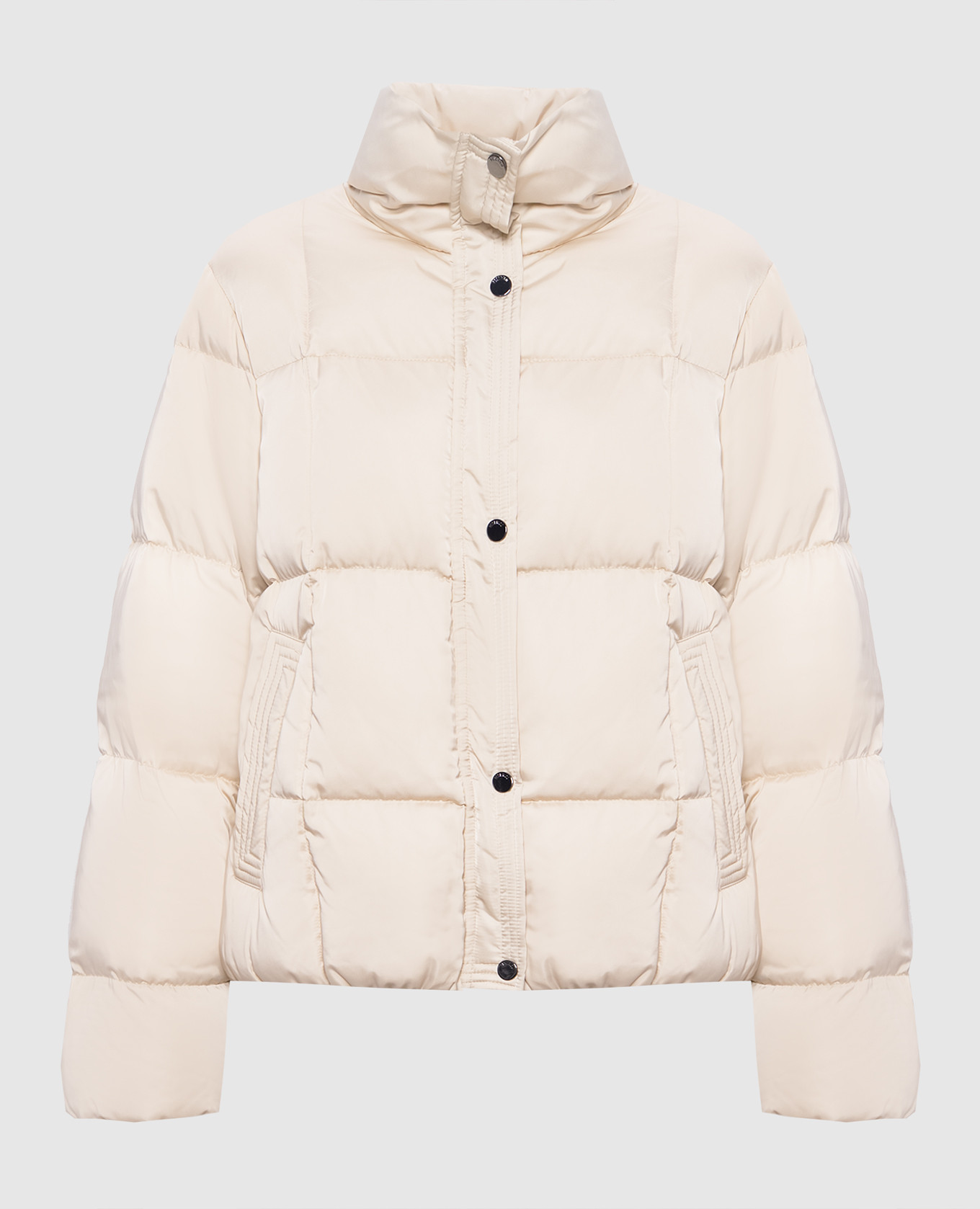 

Beige down jacket with brand patch Peserico