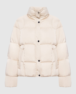 Peserico Beige down jacket with brand patch S2410606104