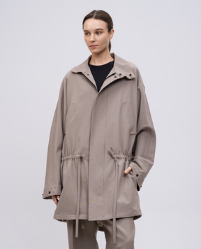 Fear of God Beige wool parka with logo FGE230313HTW