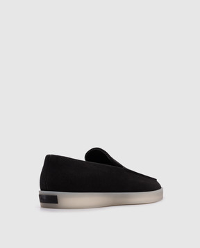 Fear of God Black suede loafers with logo FGE2808113REV