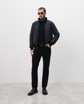 Cashmere&Whiskey Blue cashmere polo shirt MU7811312341R3XL