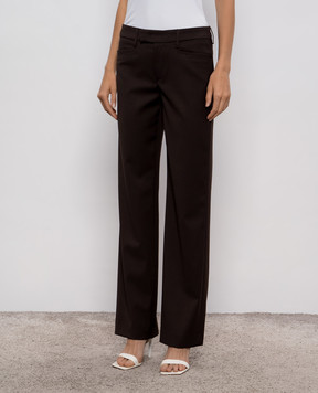 Dondup Brown Flora pants with wool DP807OS0120D002O