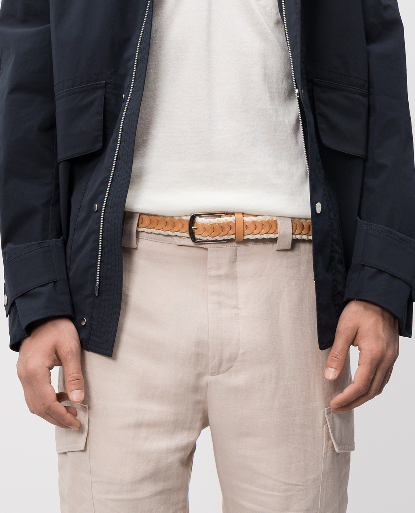 

Beige combination braided belt Brunello Cucinelli