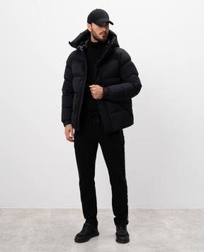 Moncler Black sweatpants with a branded ribbon J20918H00019V8183