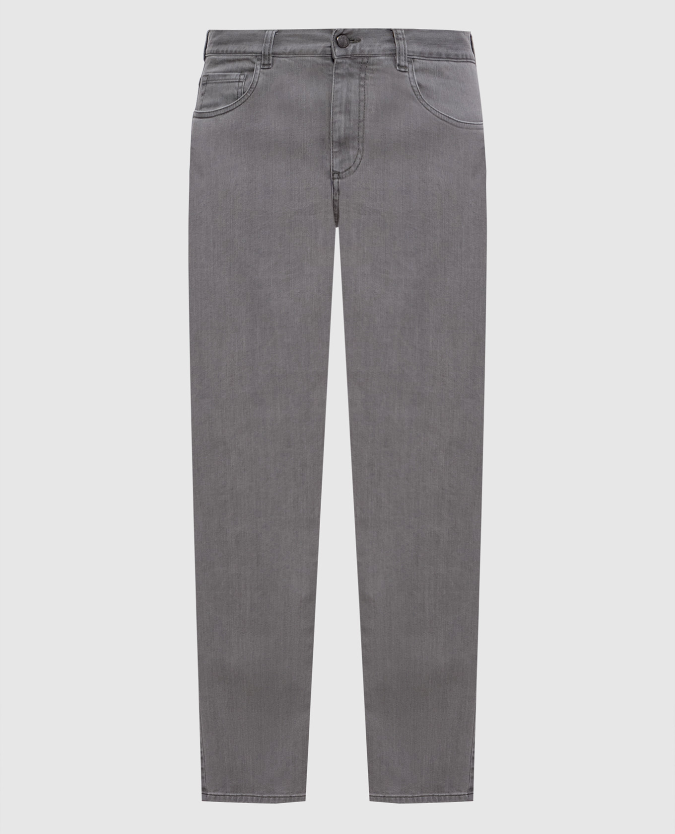 Grey jeans with logo patch Canali
