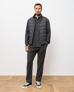 Herno Gray shirt with wool CM00007UR33448