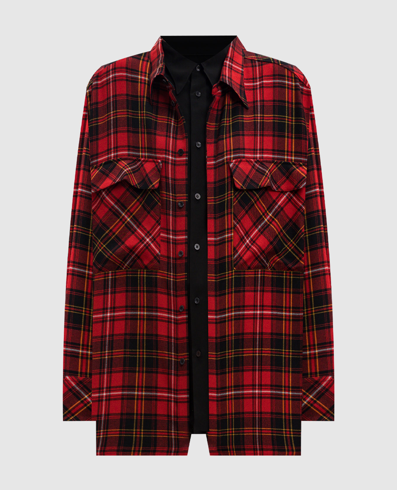 Red double construction wool shirt y`s yamamoto