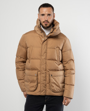 Herno Brown quilted down jacket with logo PI001140U12004Z