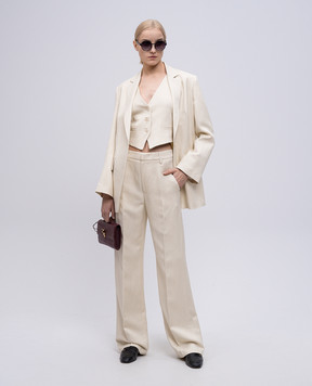 Dondup Beige jacket with linen DJ622IF0041DXXX