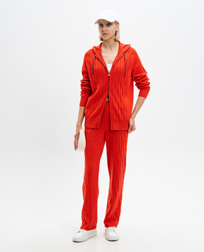 Agnona Red cashmere sports jacket with metallic logo KN080286K070L